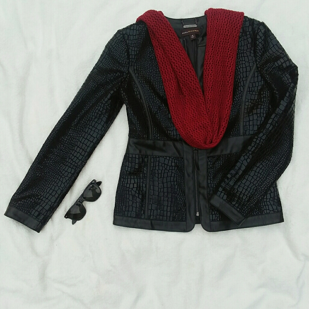 Alligator faux leather jacket